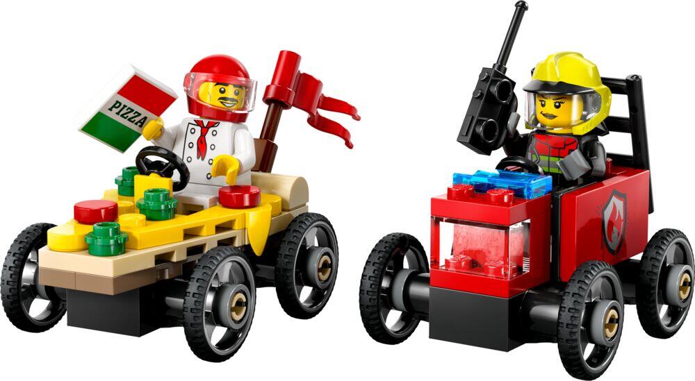 LEGO® City Billøp mellom pizzabil og brannbil 60458