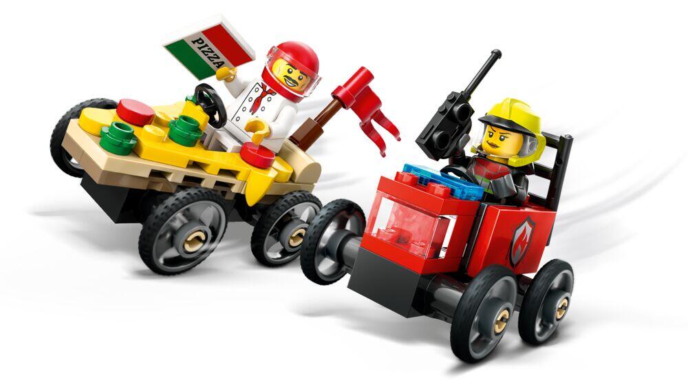 LEGO® City Billøp mellom pizzabil og brannbil 60458