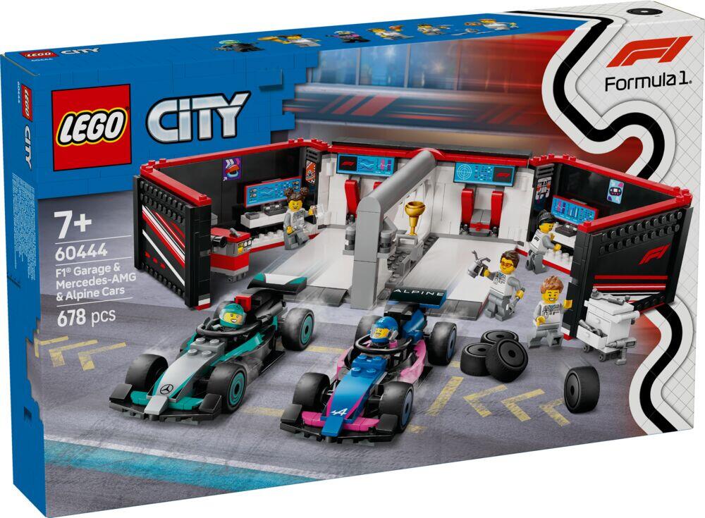 LEGO® City F1®-verksted med Mercedes-AMG og Alpine 60444
