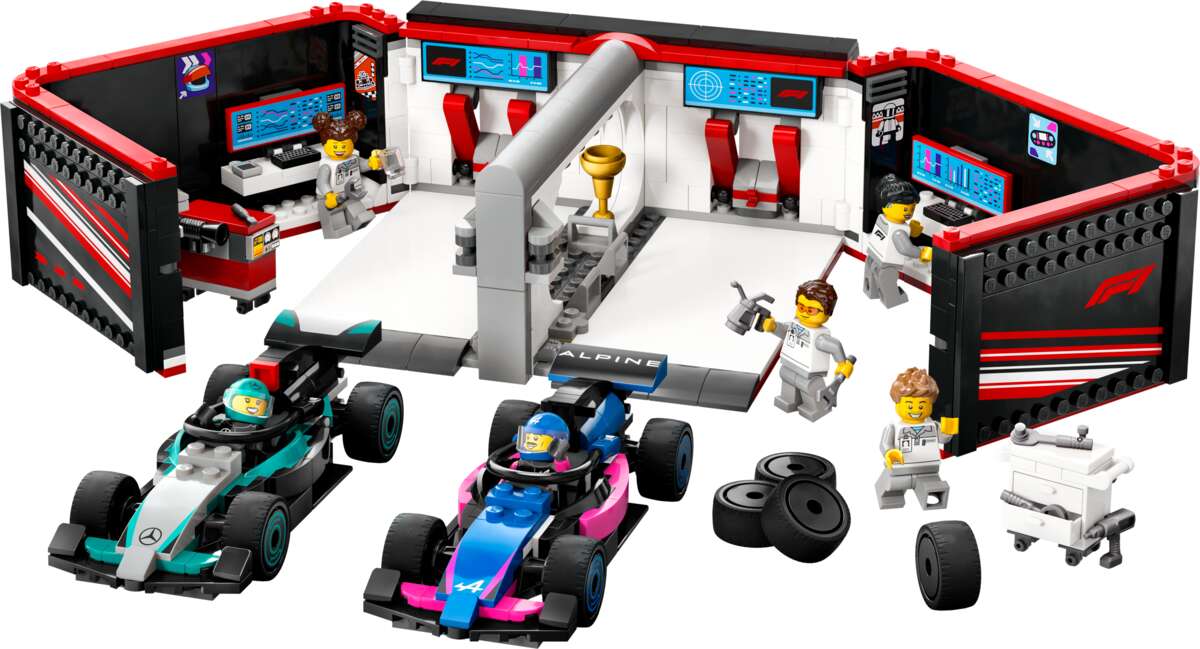 LEGO® City F1®-verksted med Mercedes-AMG og Alpine 60444