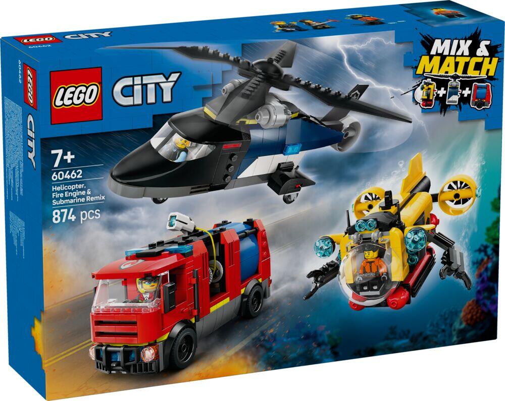 LEGO® City Pakke med helikopter, brannbil og ubåt 60462
