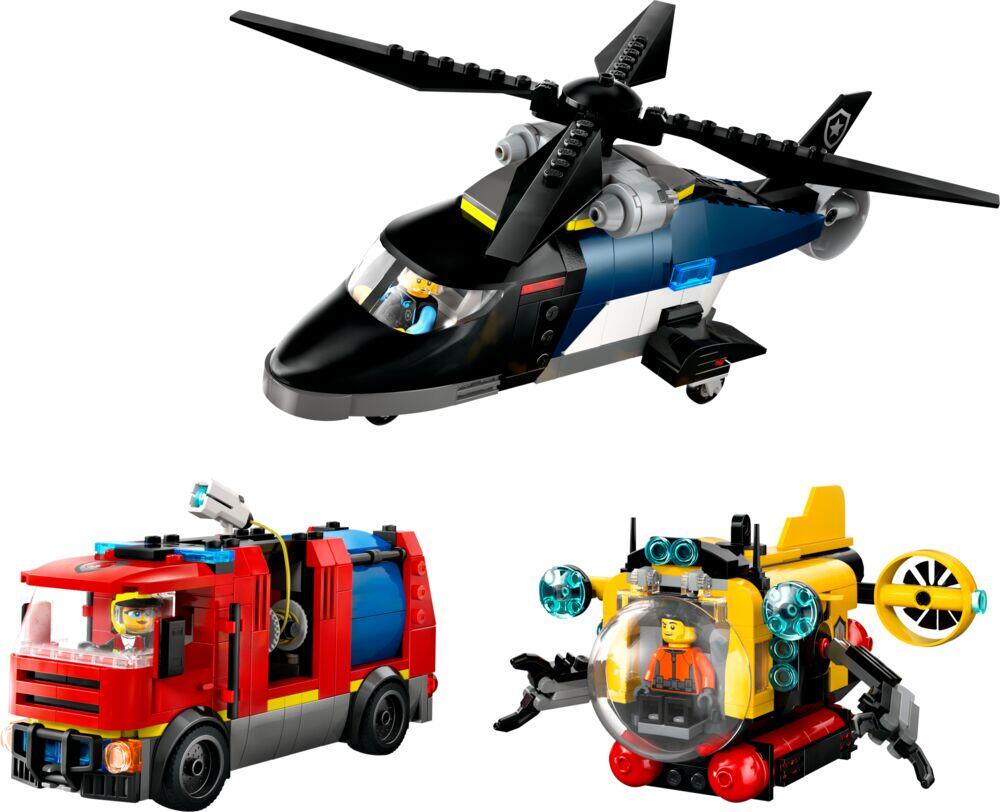 LEGO® City Pakke med helikopter, brannbil og ubåt 60462
