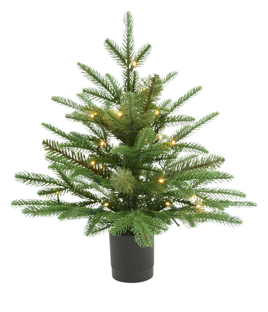 Tre i potte med LED-lys