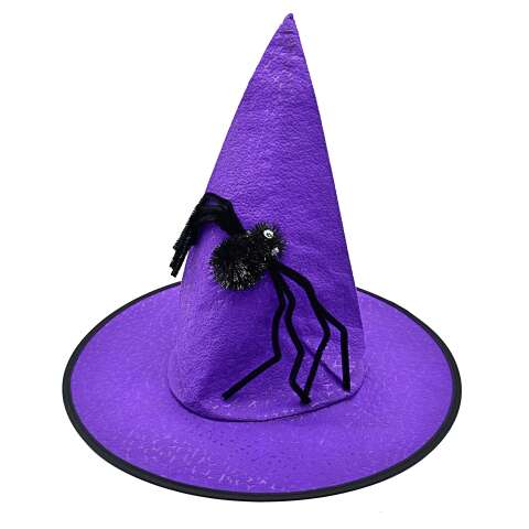 Halloween heksehatt med edderkopp