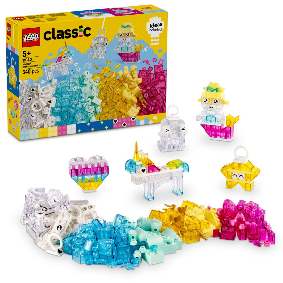 LEGO® Classic Magisk boks med gjennomsiktige klosser 11040
