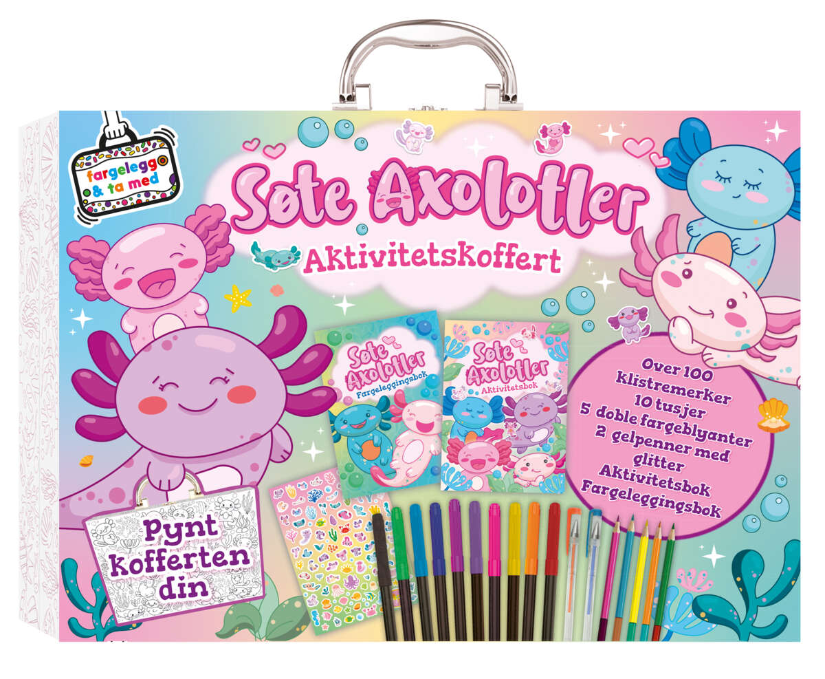Søte Axolotler aktivitetskoffert
