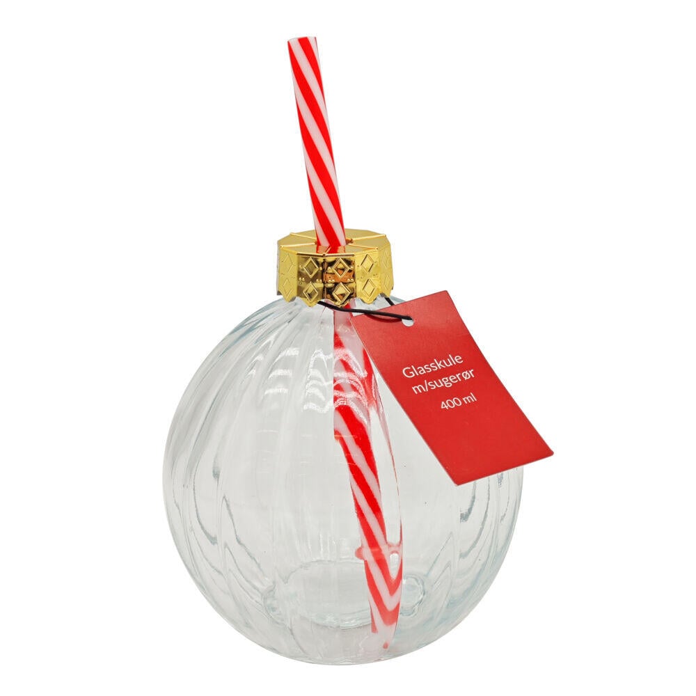 Julekule glass med sugerør