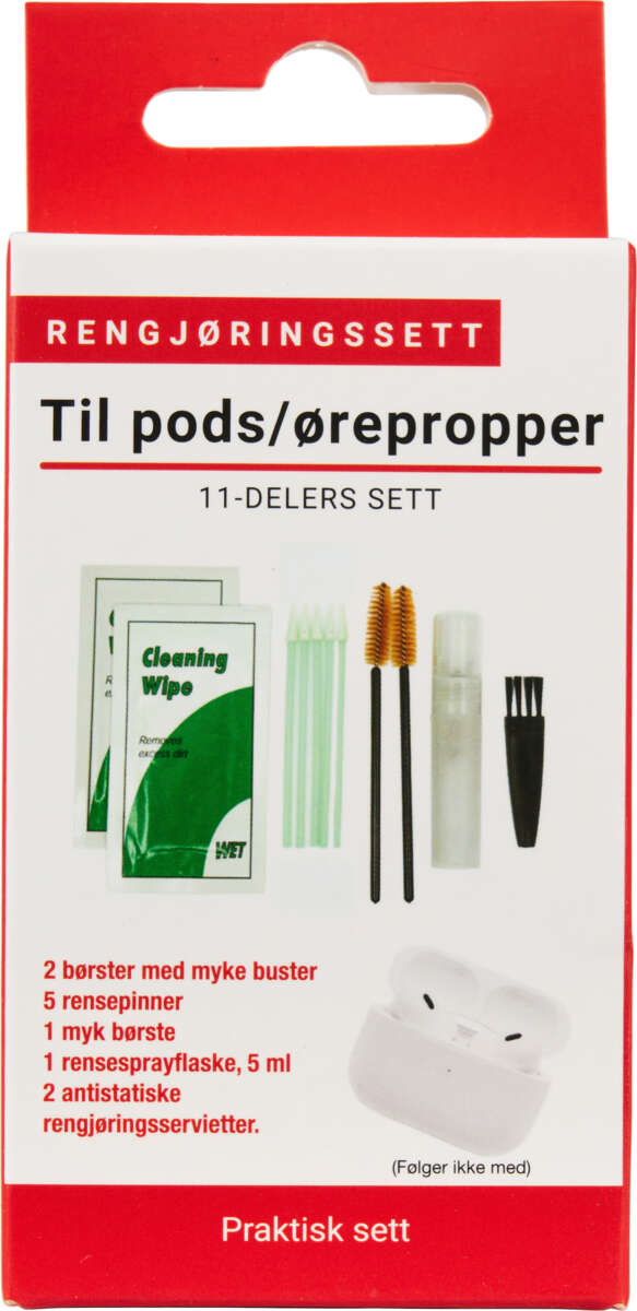 Rengjøringssett for pods/ørepropper