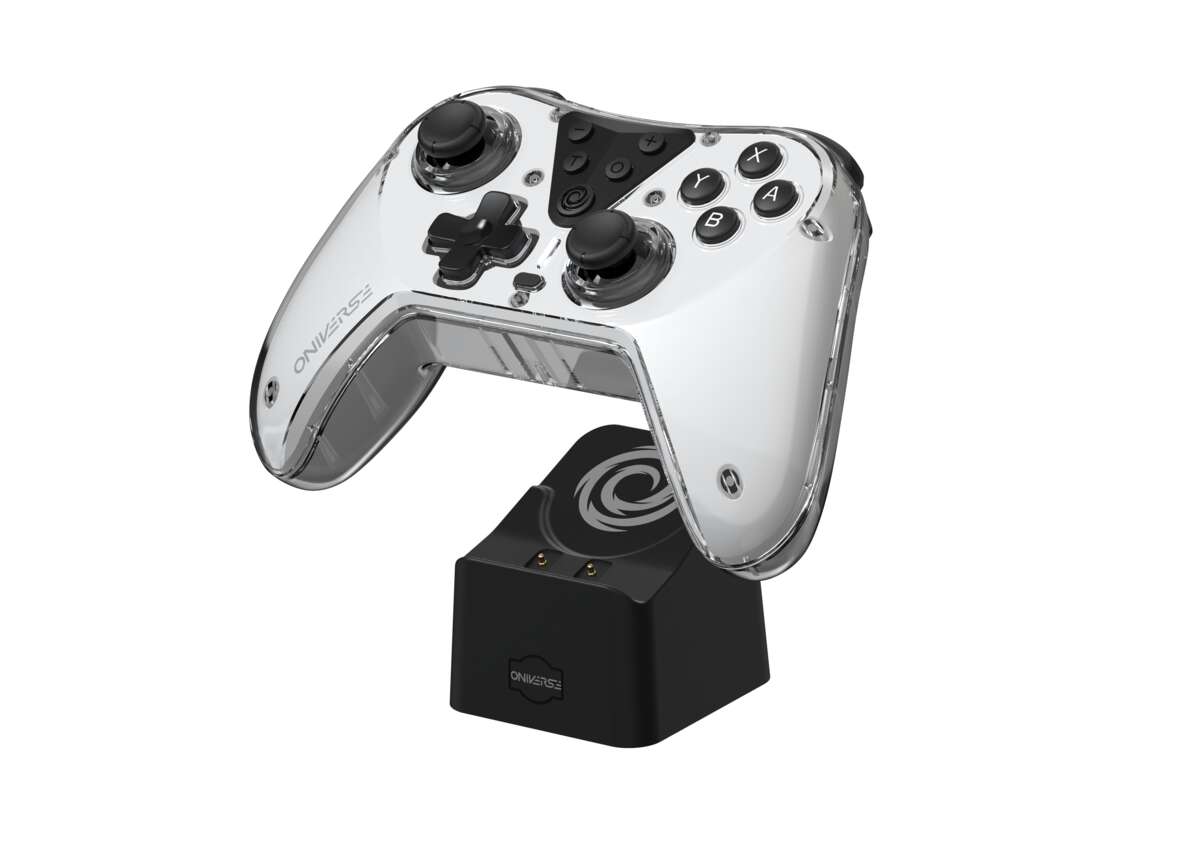 ONIVERSE Trådløs Astralite Bluetooth Controller Røyket Hvit + Laderstasjon (Switch PC Mobil)