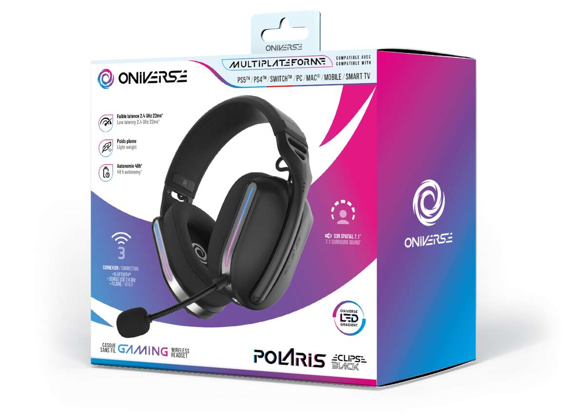 ONIVERSE Trådløst gaming-headset Polaris - Eclipse Black (Multiplattform)