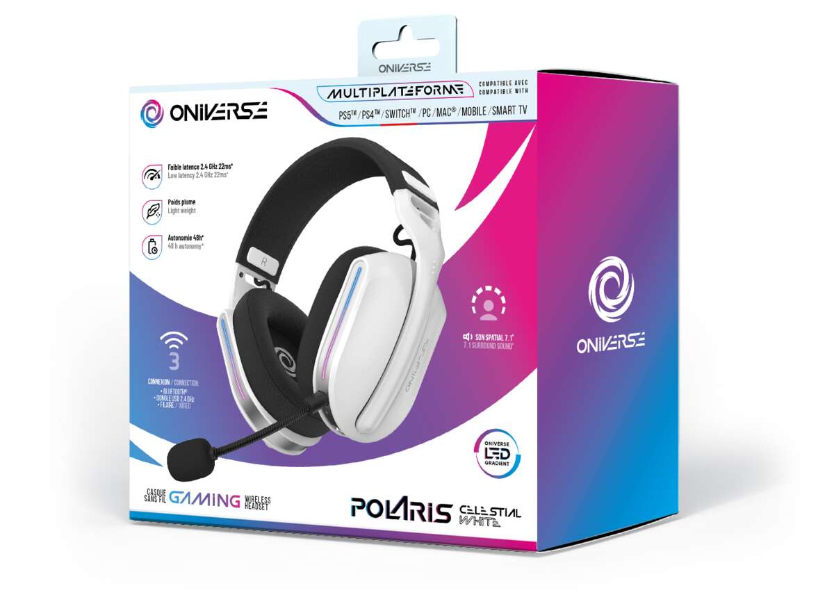 ONIVERSE - Trådløst gaming-headset Polaris - Celestial White (Multiplattform)