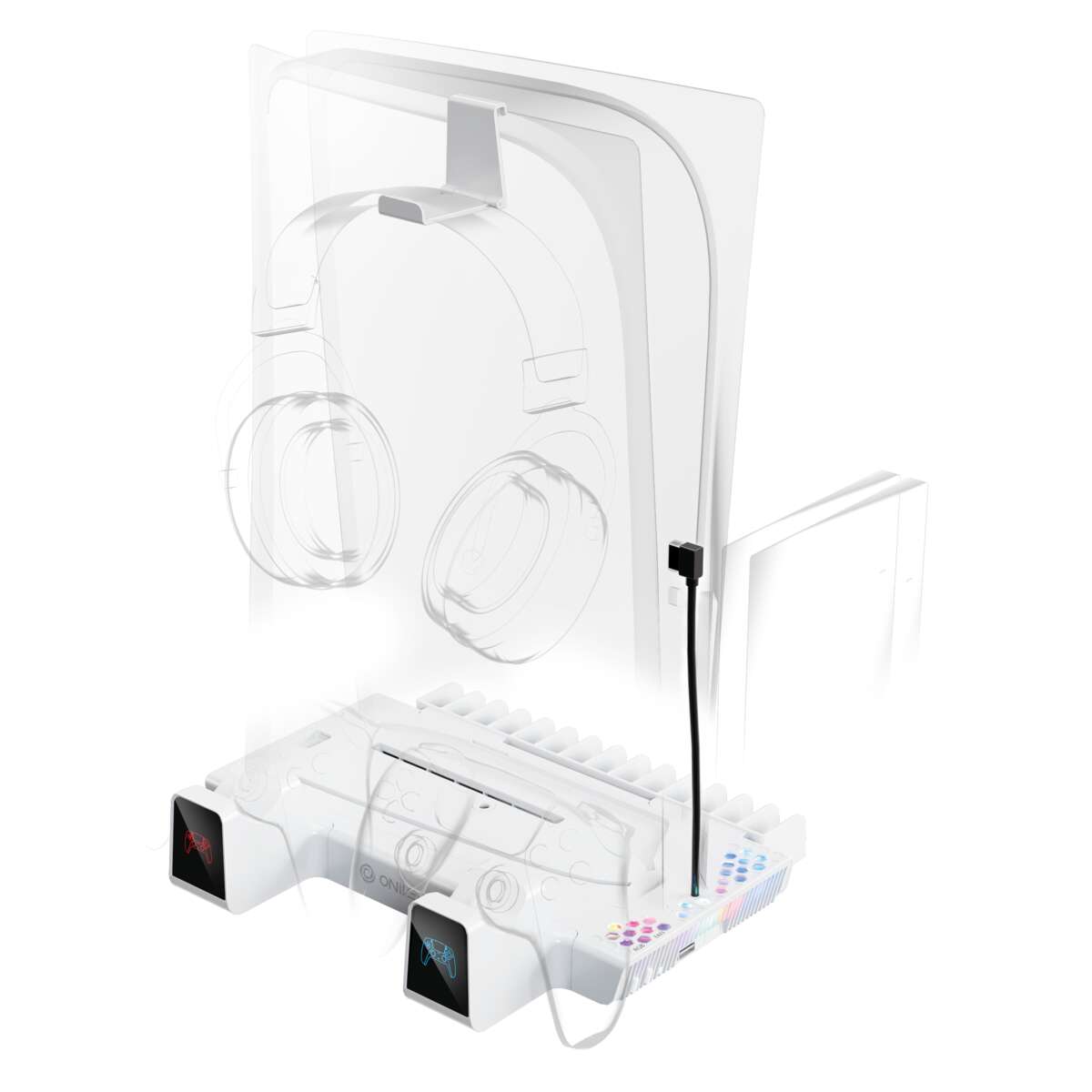 ONIVERSE Nexus 5 kjøle- og ladestativ - Hvit (PS5/PS5 Slim)