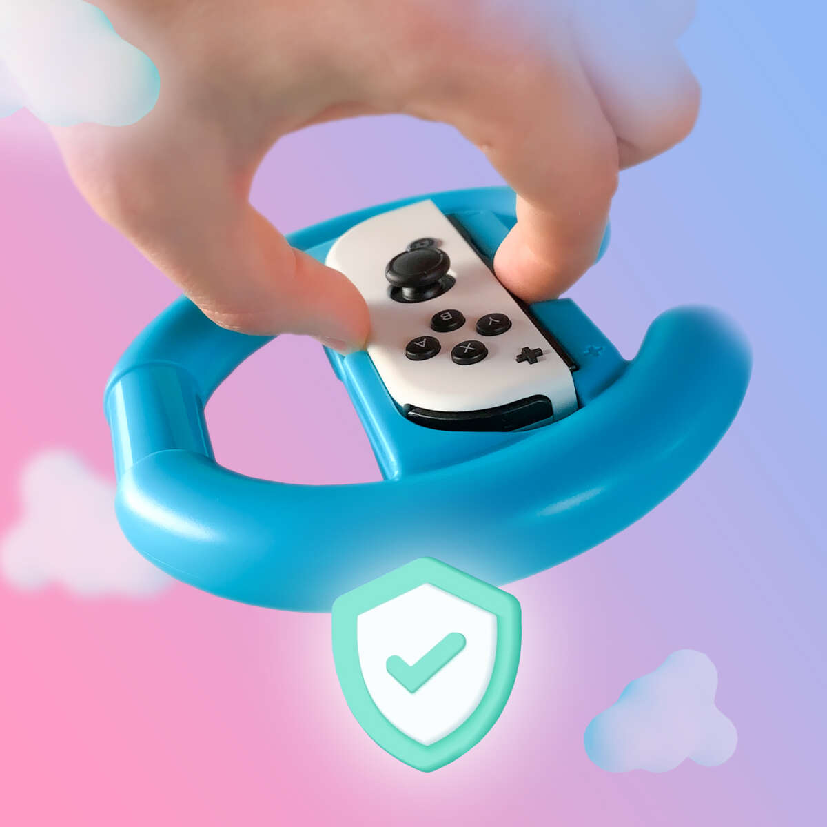 ONIVERSE Pakke med 4 Racing Wheel Controller Holdere Blå/Rød/Grønn/Rosa (SWITCH)