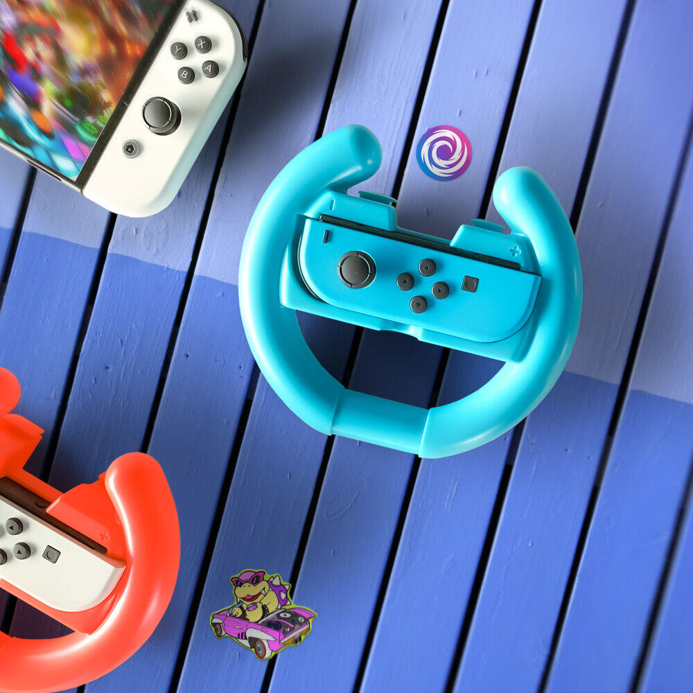 ONIVERSE Pakke med 4 Racing Wheel Controller Holdere Blå/Rød/Grønn/Rosa (SWITCH)