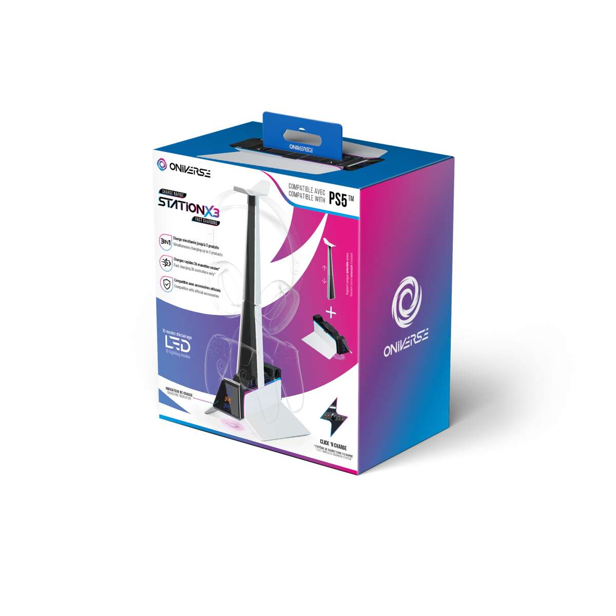 ONIVERSE Hurtigladestasjon X3 - Hvit (PS5)