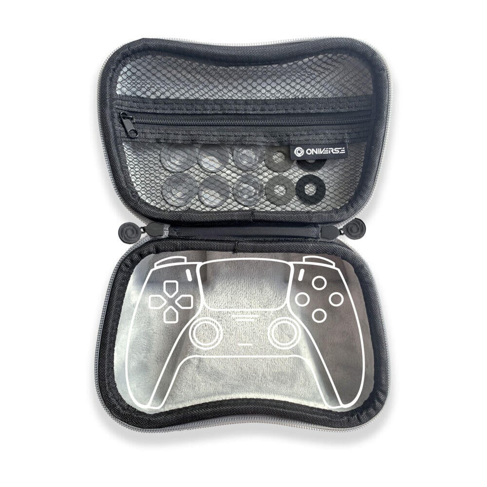 ONIVERSE Controller Etui med 10 tilbehør 4 ringer + 6 silikonhetter (grå)