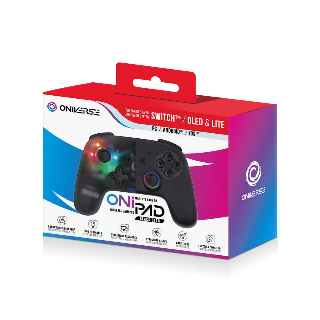 ONIVERSE Bluetooth Controller for Nintendo Switch / PC / IOS / Android Black Star