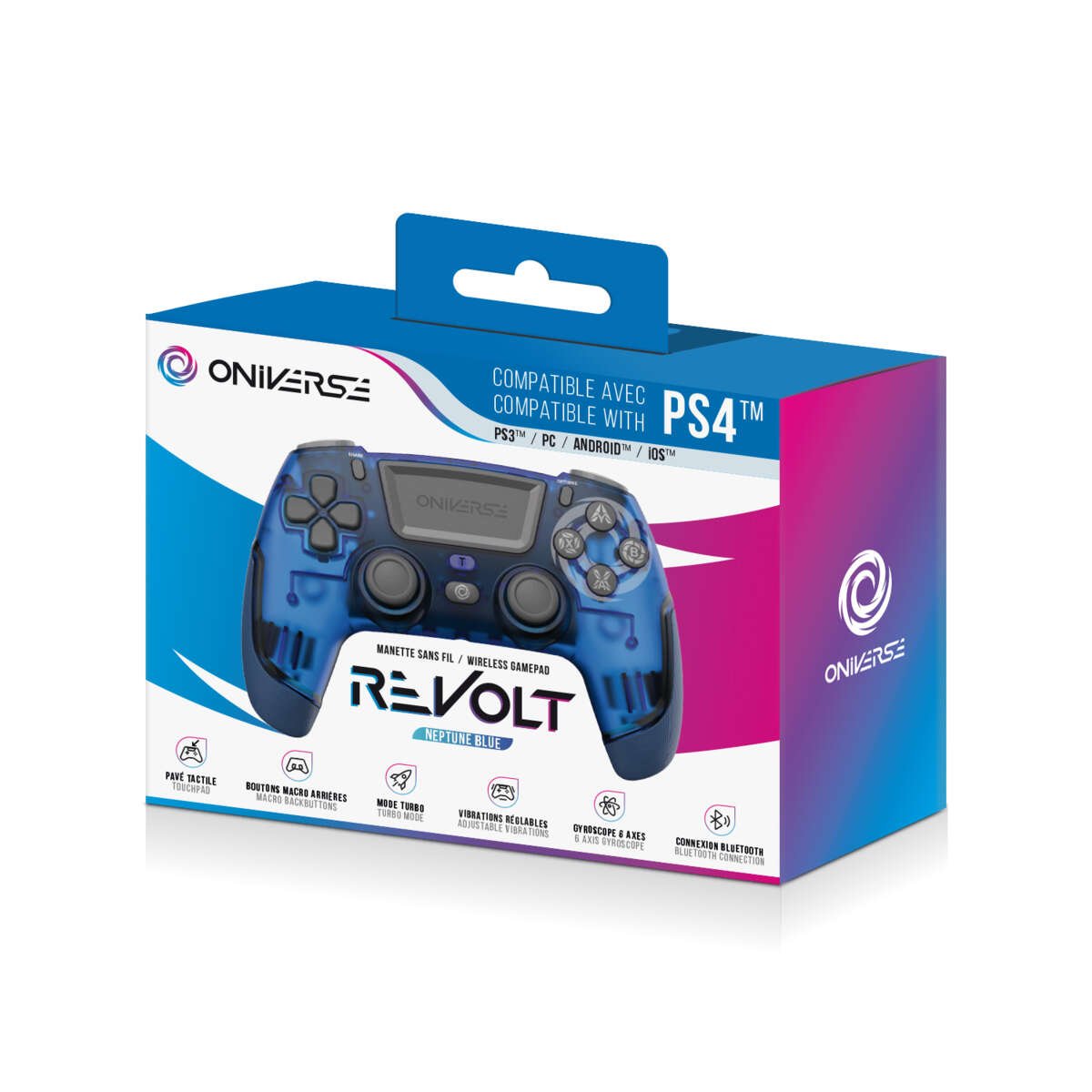 ONIVERSE Trådløs Revolt Bluetooth Controller Neptune Blue (PS4 PC Mobil)