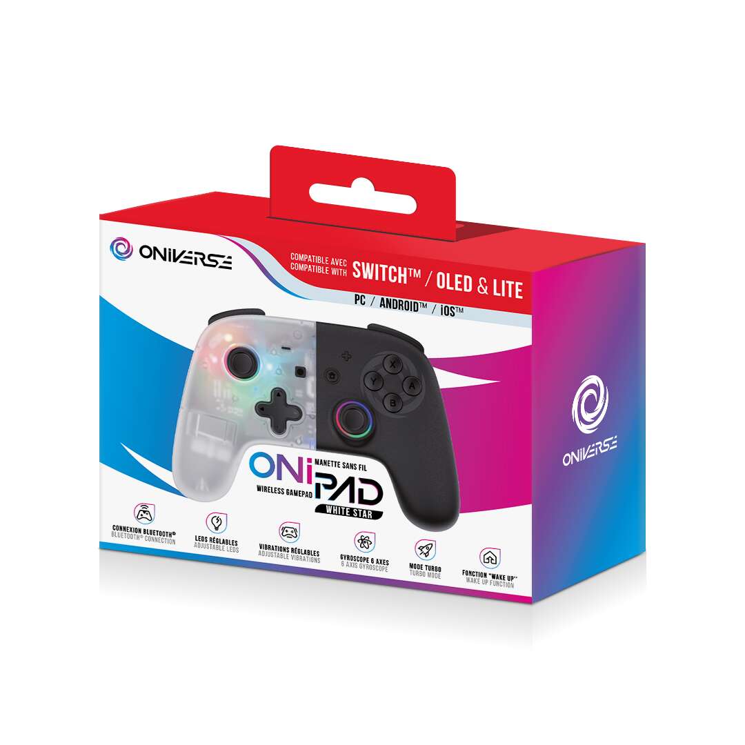 ONIVERSE Bluetooth Controller for Nintendo Switch / PC / IOS / Android White Star