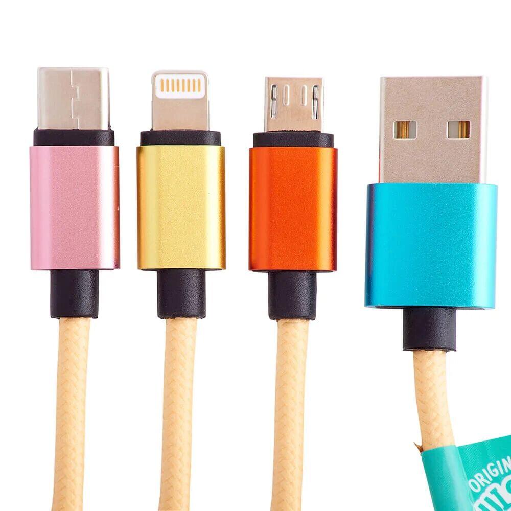 Squishmallows® 3-i-1 USB-C/Micro/Lightning ladekabel