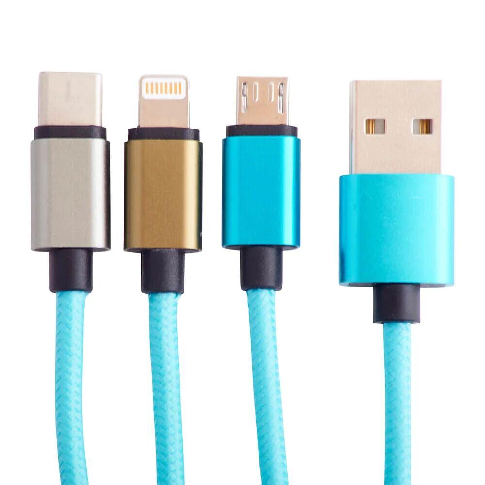 Squishmallows® 3-i-1 USB-C/Micro/Lightning ladekabel