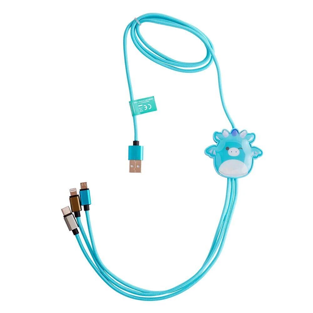 Squishmallows® 3-i-1 USB-C/Micro/Lightning ladekabel