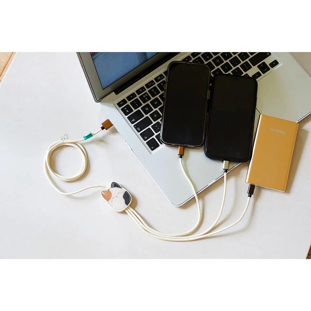 Squishmallows® 3-i-1 USB-C/Micro/Lightning ladekabel