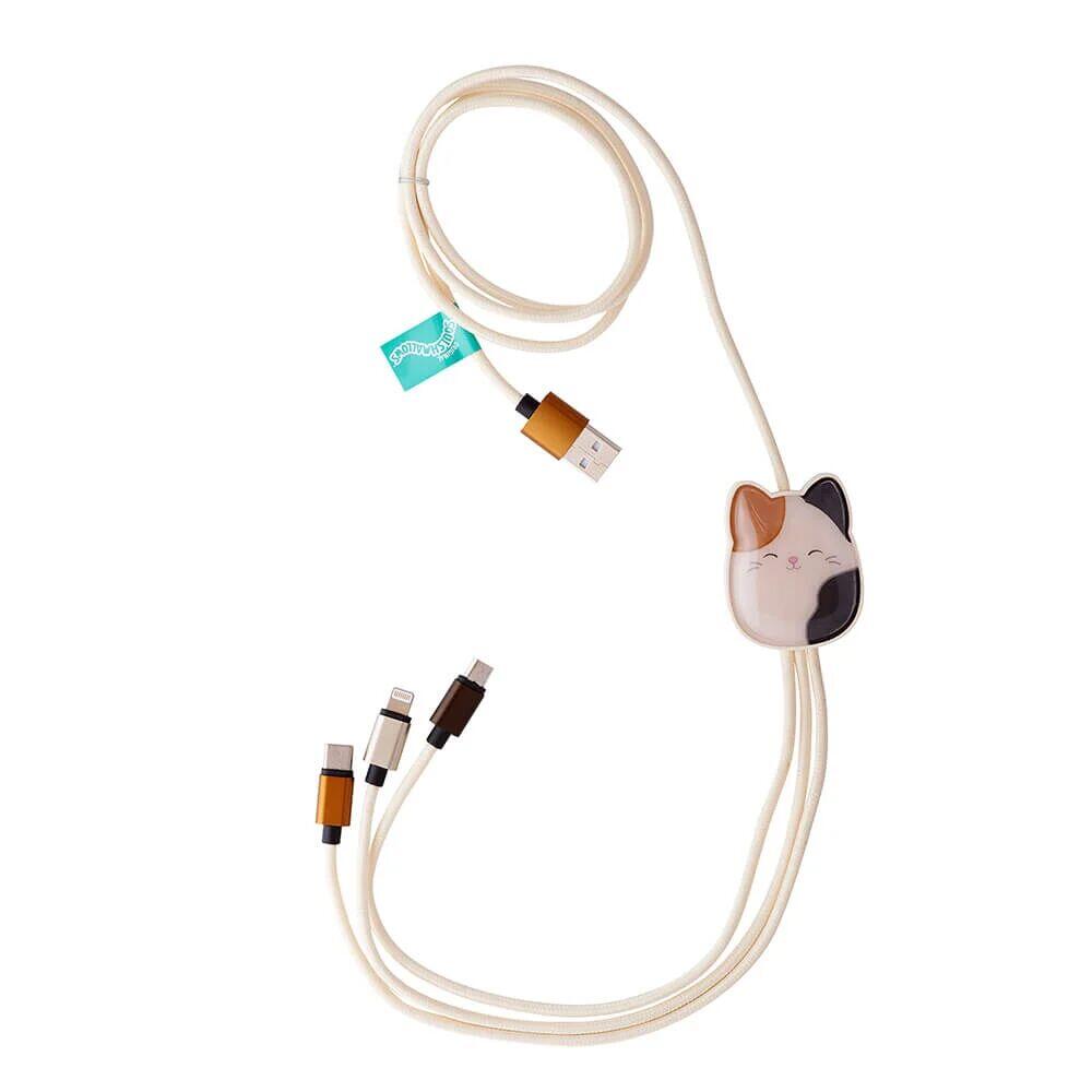 Squishmallows® 3-i-1 USB-C/Micro/Lightning ladekabel