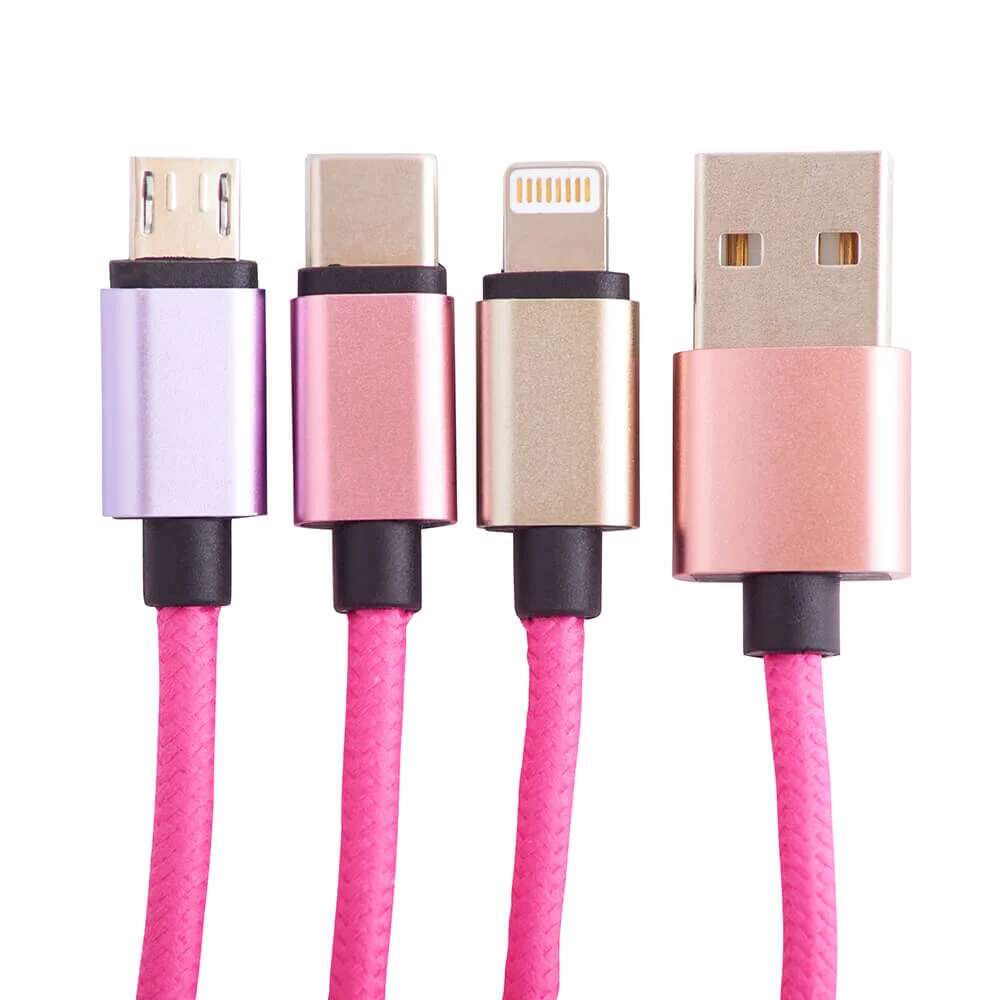 Squishmallows® 3-i-1 USB-C/Micro/Lightning ladekabel