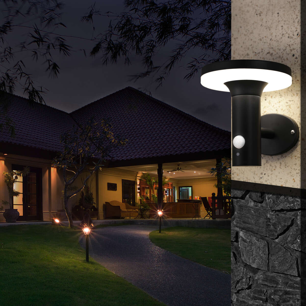 Solcelle Cambridge LED vegglys