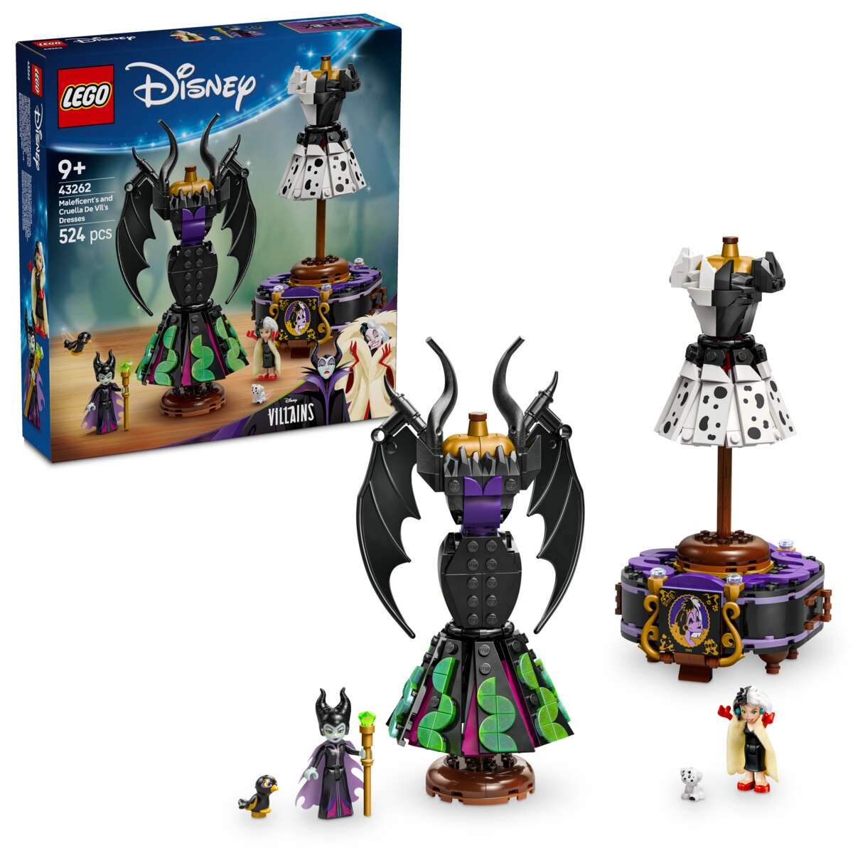 LEGO® ǀ Disney Villains Maleficents og Cruella De Vils kjoler 43262