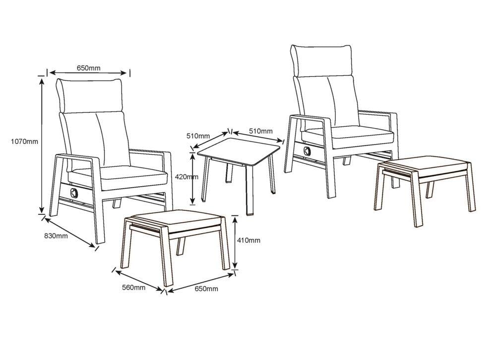 Bohem Holmen recliner terrassesett