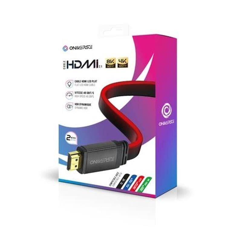 ONIVERSE - HDMI LED-kabel 8K - Rød (Multiplattform)