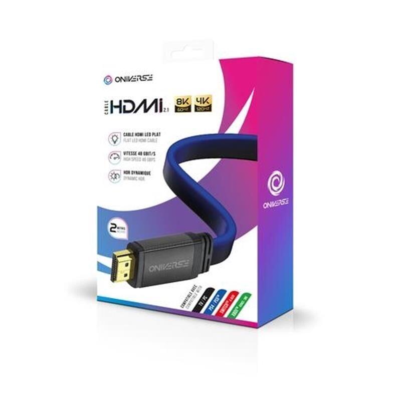ONIVERSE HDMI LED-kabel 8K 2m - Blå (Multiplattform)