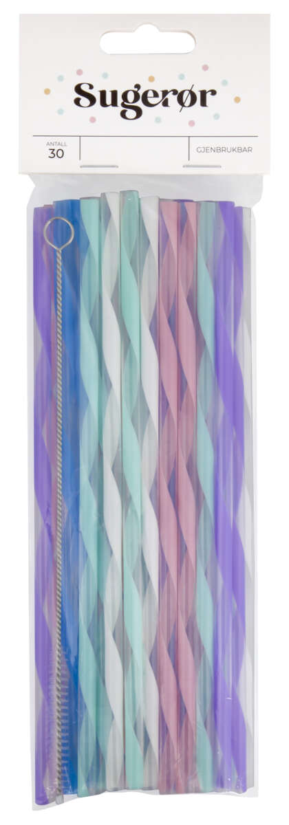 Sugerør gjenbrukbare 30pk