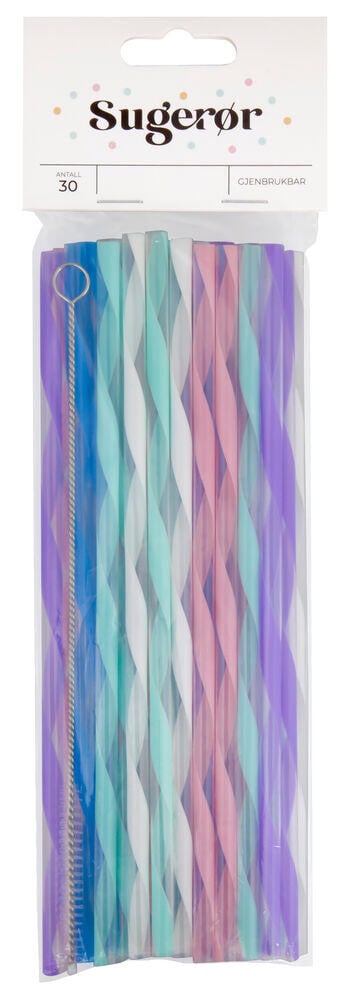 Sugerør gjenbrukbare 30pk