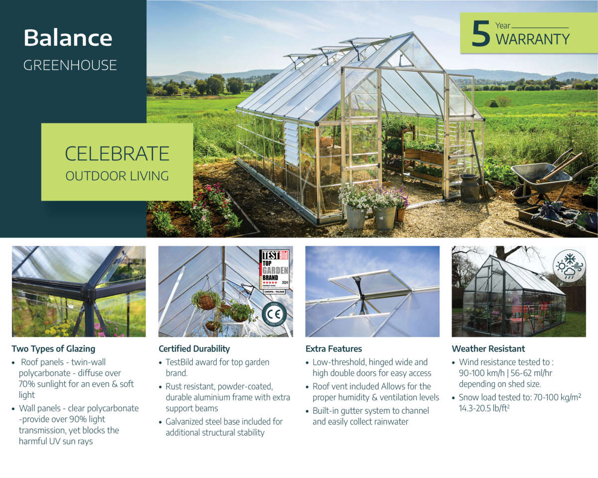 Palram - Canopia Balance drivhus 21,5 m²