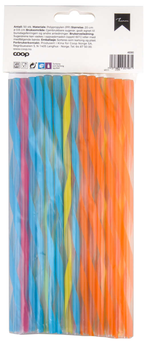 Sugerør gjenbrukbare 50pk