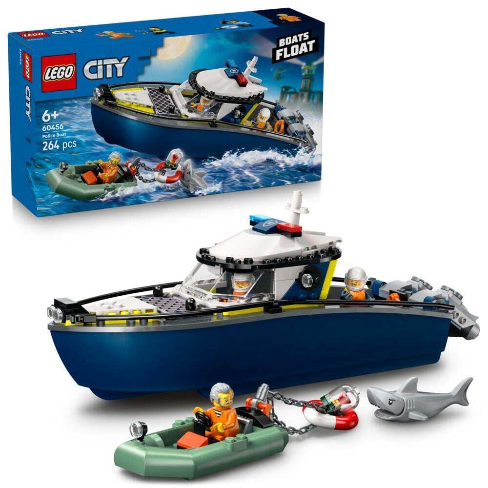 LEGO® City Skurkejakt med politibåt leke og flytende hurtigbåt og jolle 60456