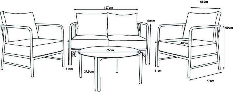 Bohem Brevik sofagruppe uten putetrekk