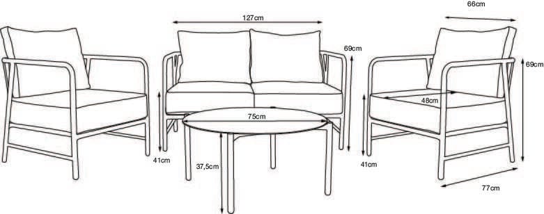 Bohem Brevik sofagruppe uten putetrekk