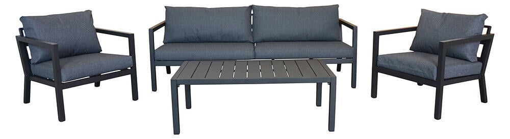 Røst sofagruppe sort og mørk grå impregnerte putetrekk