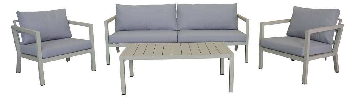 Røst sofagruppe kalk og lys grå vanntette putetrekk