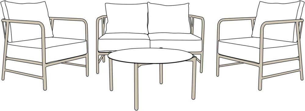 Bohem Brevik sofagruppe uten putetrekk