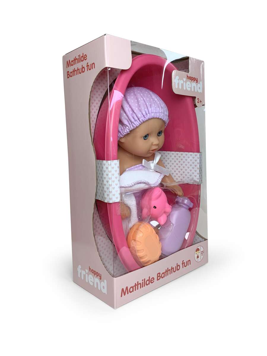 Happy Friend Mathilde dukke med badekar