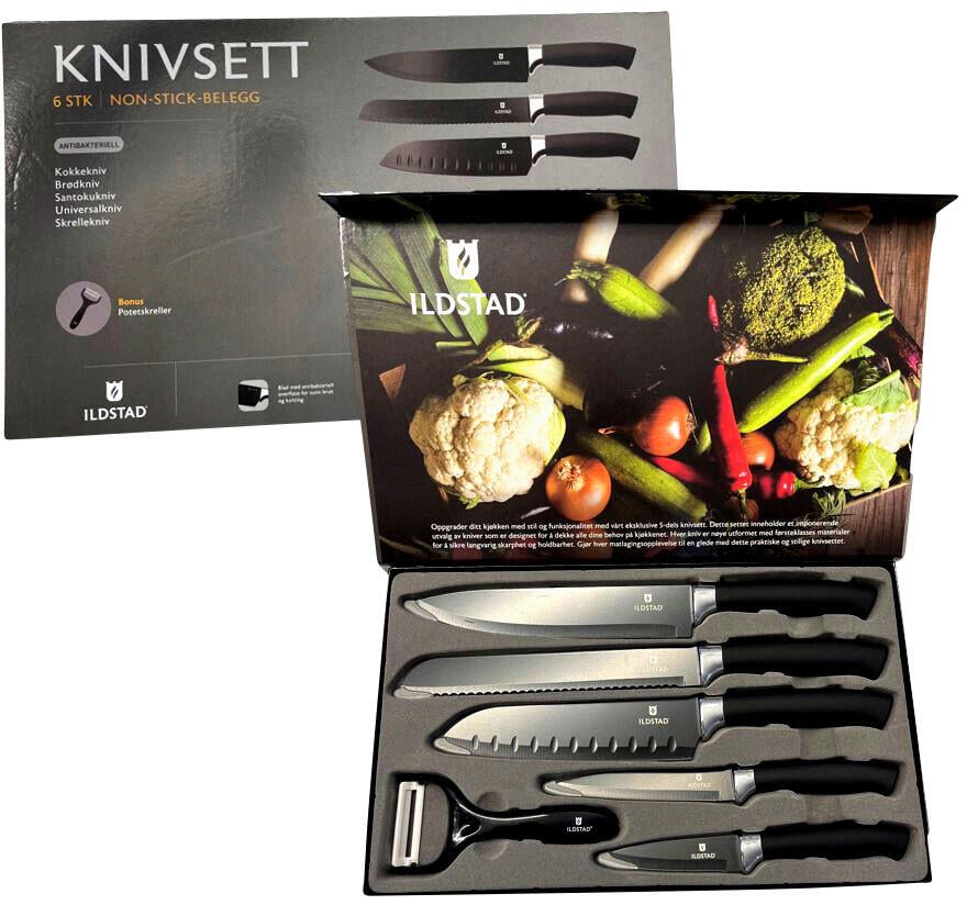Ildstad knivsett 6 deler