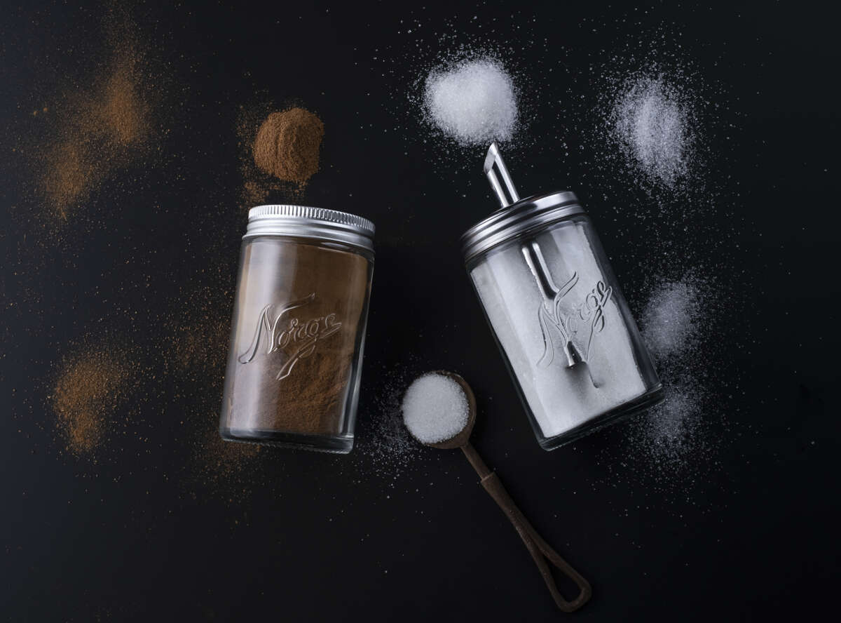 Hadeland Glassverk Norgesglasset sukker og kanel sett