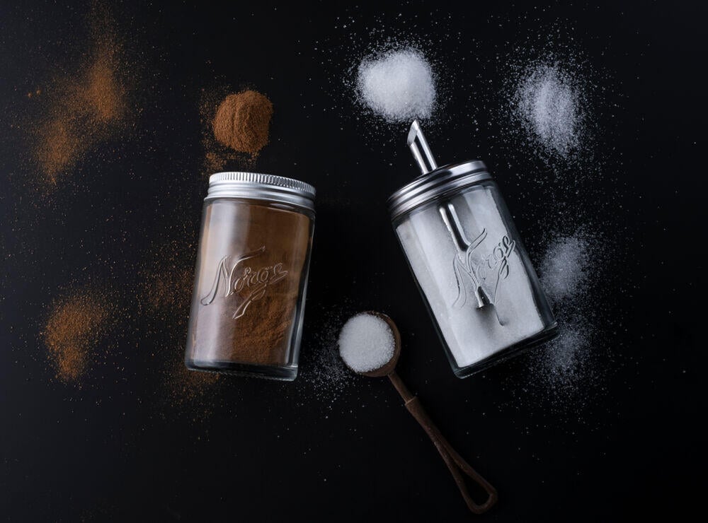 Hadeland Glassverk Norgesglasset sukker og kanel sett