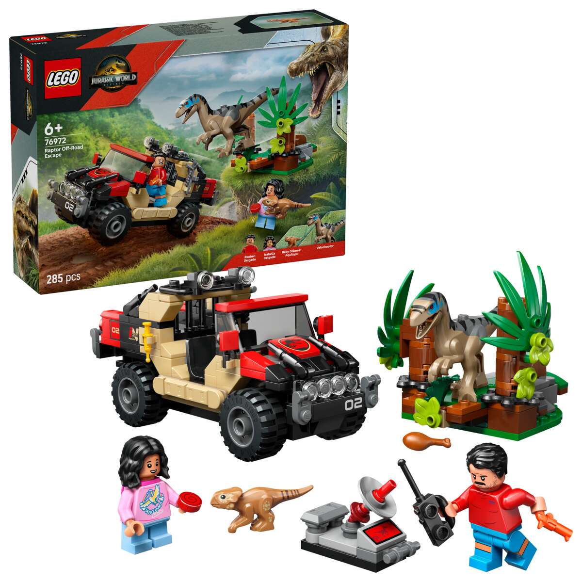 LEGO® Jurassic World Raptorflukt i terrengbil 76972