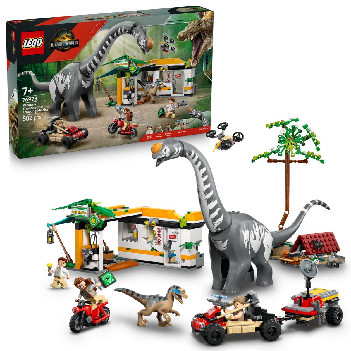 LEGO® Jurassic World På sporet av titanosaurus og raptor 76973